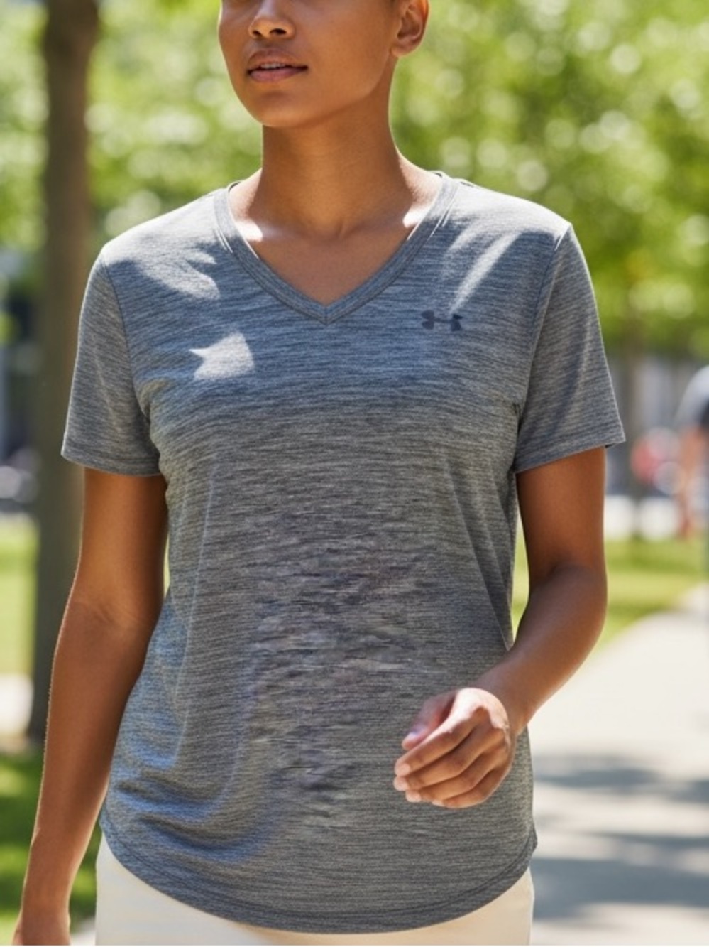 Under Armour Tech Twist V Neck Wicking Athletic Top Sz XL